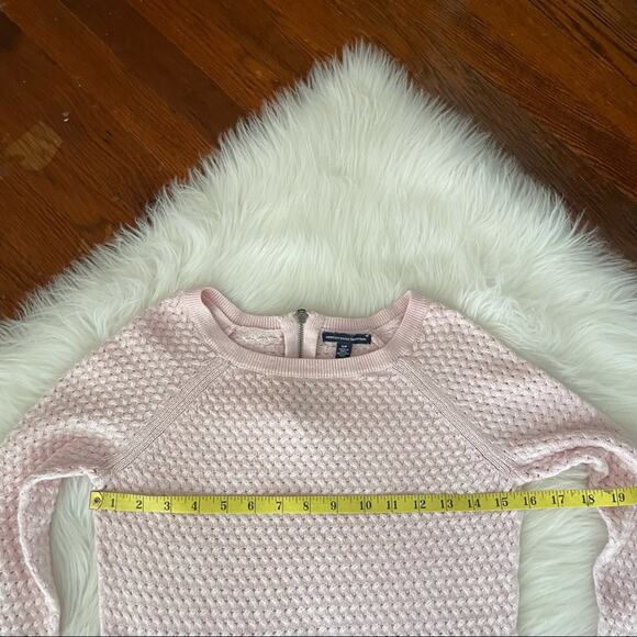 AE Pink Sweater Lightweight Zipper Back Detail Size small Cotton Blend - Picture 4 of 5